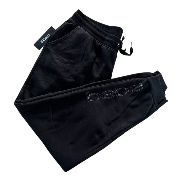Bebe Sweatpants with Rhinestone Logo - Picture 1 of 6
